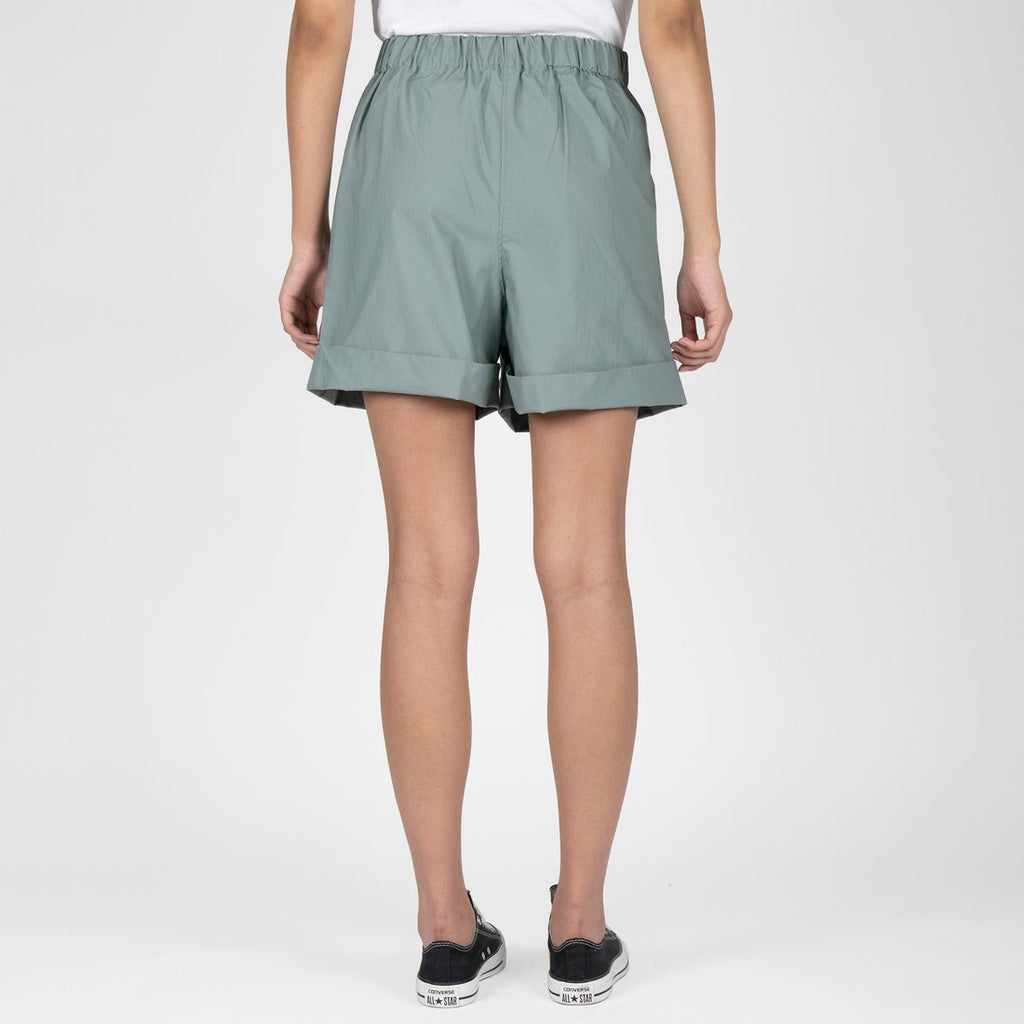 Wide Cuffed Shorts - Cyan